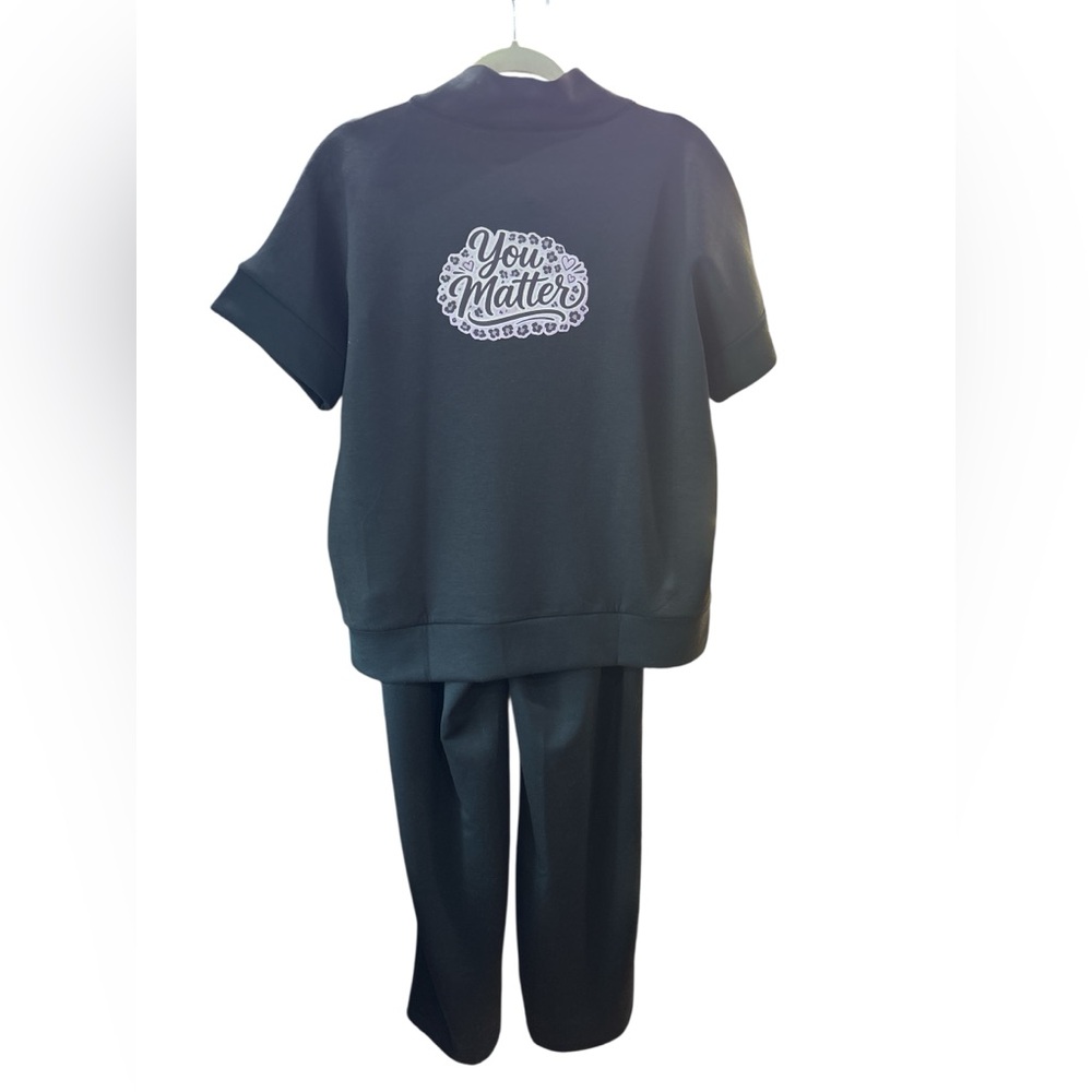 Zenana SCUBA HIGH NECK HALF ZIP TOP & PANTS SET
